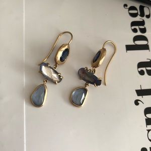 Margery Hirschey 3 stone sapphire earrings